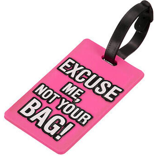 Pvc luggage tag identifier label, excuse me, not your bag pattern pink