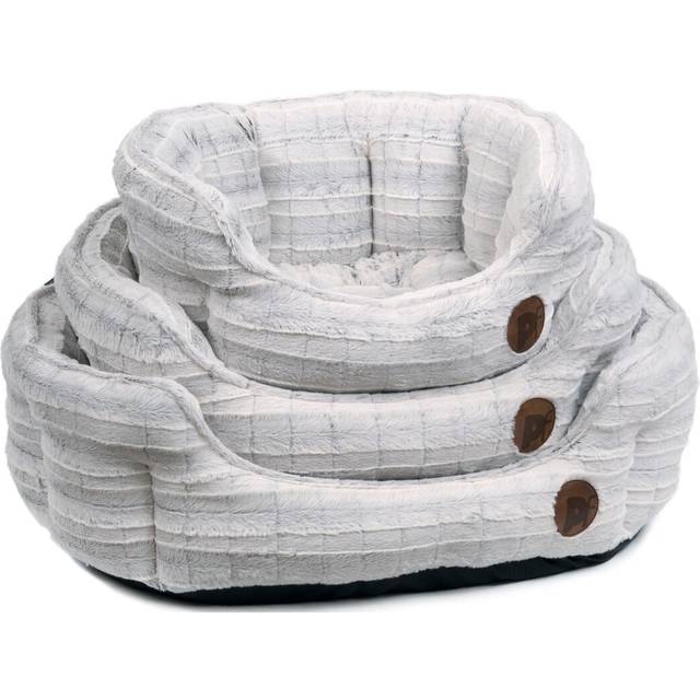 White Plush Bolster Cushion in White (Small (59cm W x 55cm D x 23cm H))