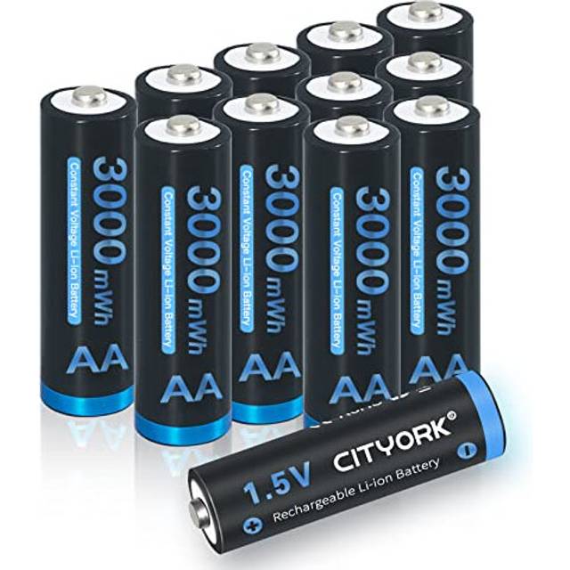12-Pack 1.5V Rechargeable AA Batteries 3000mWh AA Lithium-ion Battery Constant Voltage Output Battery