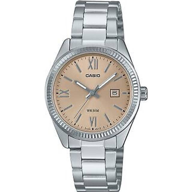 Casio standard peach dial quartz dress women's ladies watch ltp-1302dd-4a2v
