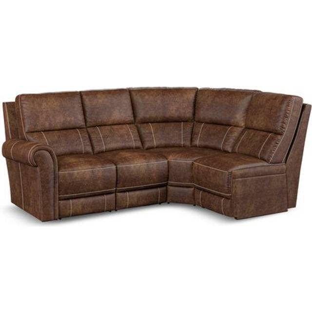 Ranch Dark Brown Fabric Sofas - Modular 4 Seat Left Hand Corner Sofa - Colorado Range - Oak Furnitureland