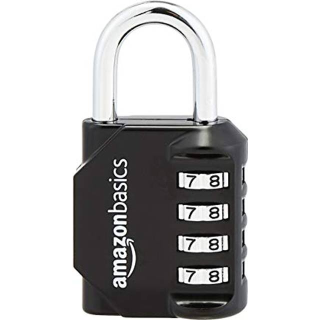 Amazon Basics 4-Digit Combination Lock  Black  2-Pack