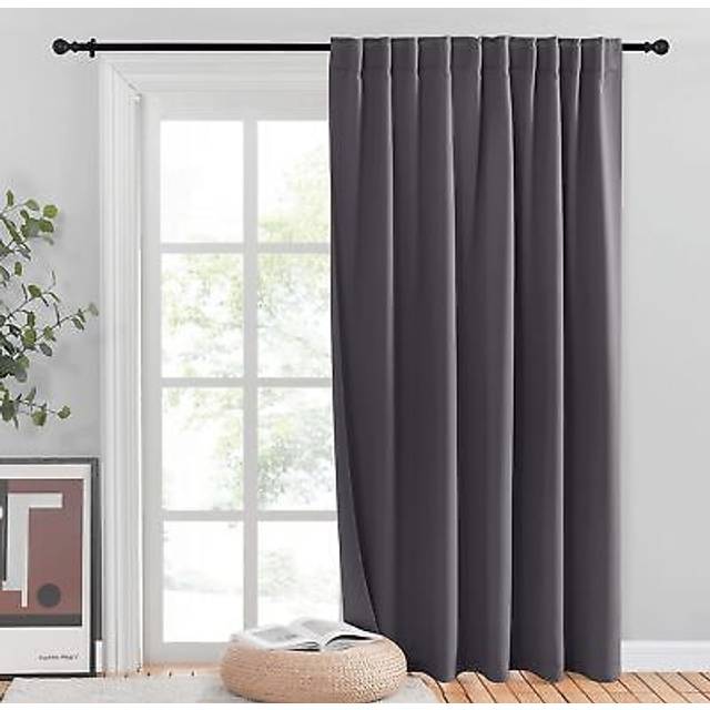 NICETOWN Sliding Door Curtains, Wide Thermal Room Darkning Patio Door Curtain, Vertical Blind, Sliding Glass Door Drapes with Back Tab & Rod Pocket fo