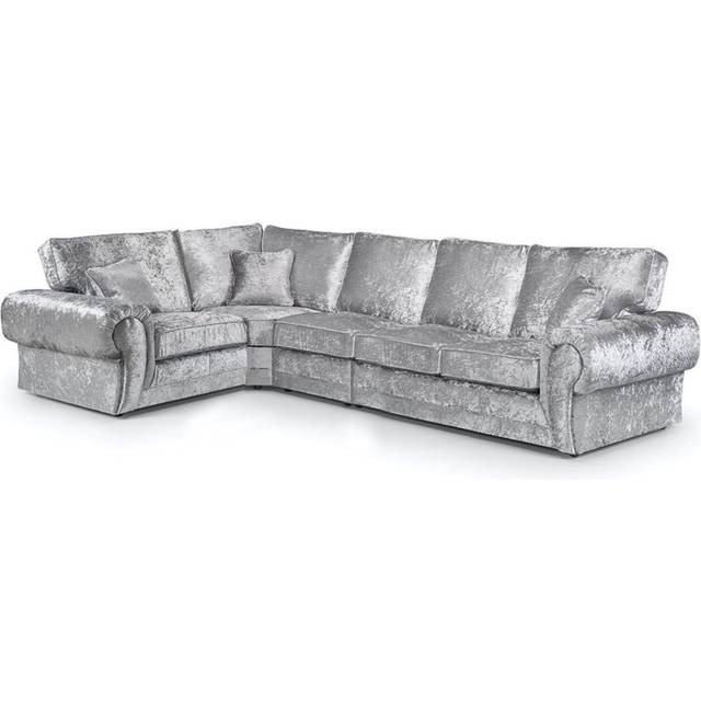 Lohan Upholstered Corner Sectional - Silver (335cm W X 185cm D;335cm W X 185cm D)