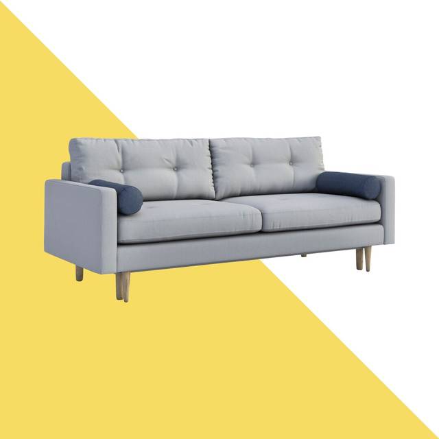 Coralayne 2 Seater Clic Clac Sofa Bed - Soro Light Grey (85cm H X 218cm W X 92cm D)