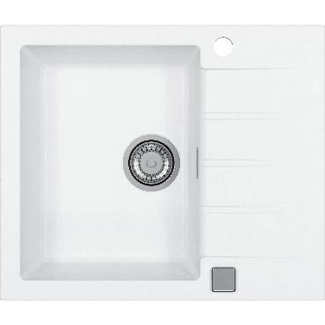ALVEUS Cadit 10 Composite Artic 590x500mm Inset Pop Up Syphon Waste Kit and Moun - Arctic