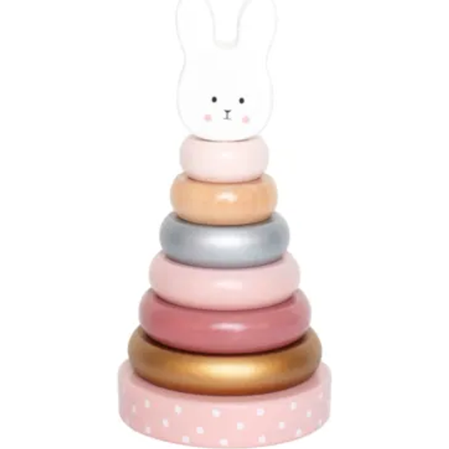 Bunny Stapelleksak Trä Rosa