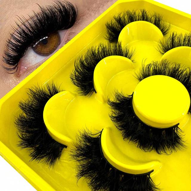 SHEIN New 5 Pairs Eyelashes Makeup Soft Fluffy 3D Fake False Eyelashes Thick Handmade Volume Natural Look Fake Lashes Fox Eye Eyelashes Cat Eye Lashes Winge