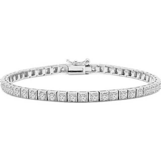 Majesty Diamonds MD240283 1.6 CTW Round Lab Created Diamond Tennis Bracelet in 14K White Gold