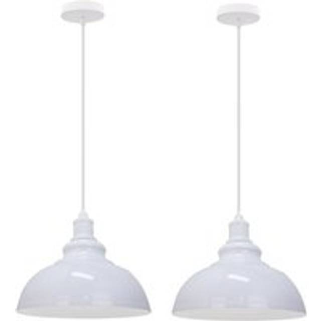 Stoex - 2PCS Vintage Pendant Light Classic Industrial Pendant Lights Modern Chandelier Iron Metal Pendant Lights For Loft Cafe Bar Office White