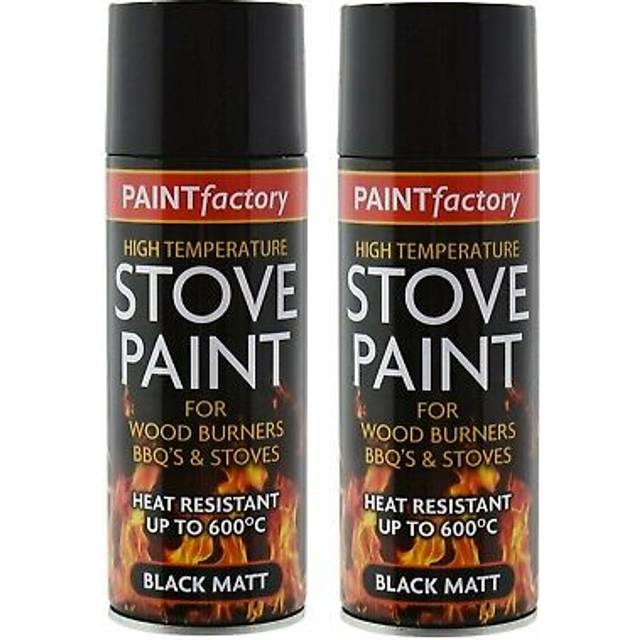 1 x high temp black stove coal spray aerosol paint wooden burners bbq 400ml