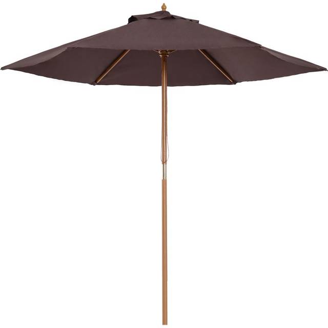 Outsunny 2.5m Wood Garden Parasol Sun Shade Patio Outdoor Wooden Umbrella Canopy | TJ Hughes