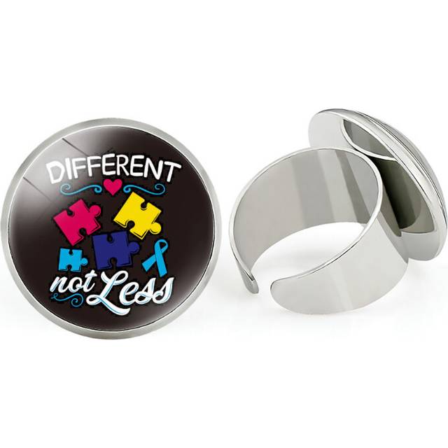 (9407) Autism Stunning Support Ring Adjustable Open Design Unisex Electroplated Metal