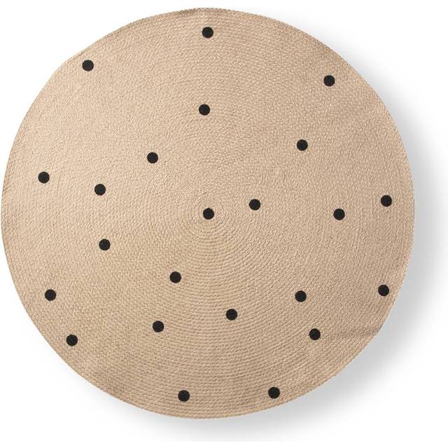 Ferm Living - Jute Carpet Small Black Dots - Jute- och sisalmattor