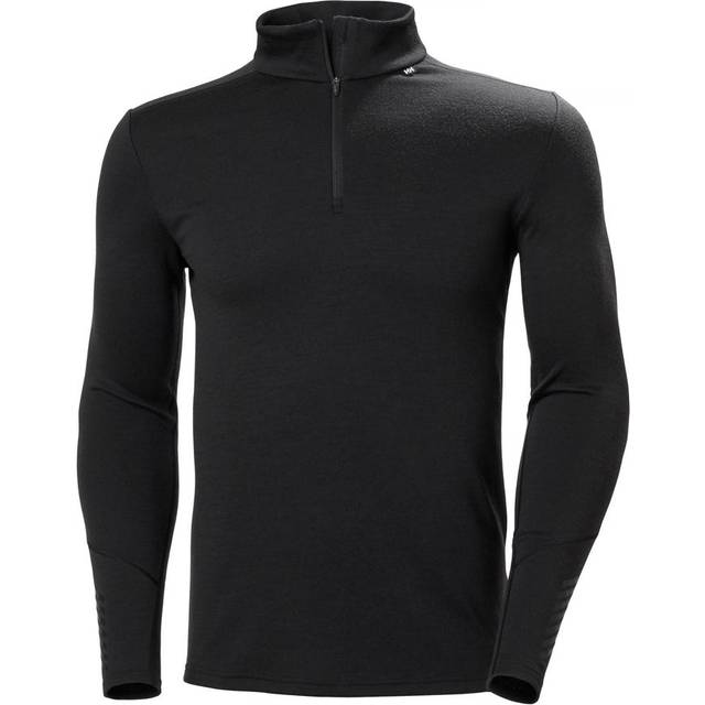 Helly Hansen Lifa Merino Midweight 1/2 Zip Baselayer Shirt (Black)