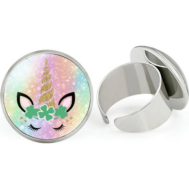 (9402) Unicorn Elegant Crown Adjustable Ring For Women And Men In Plated Metal