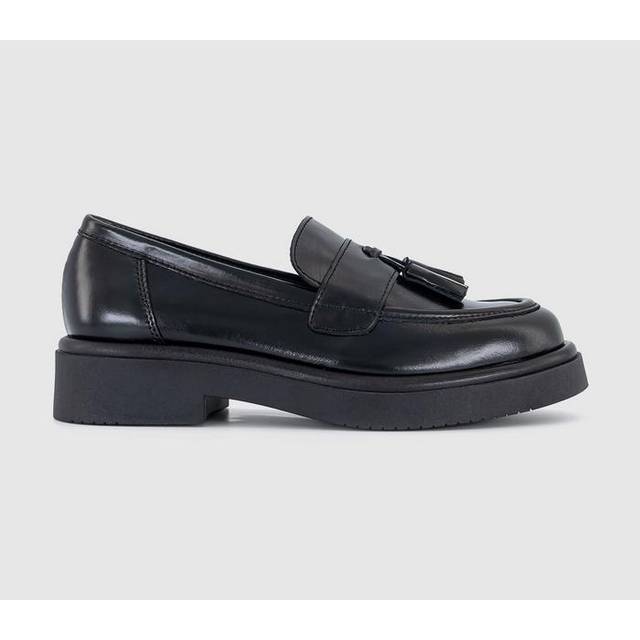 OFFICE Womens Frankie Chunky Loafers Black Leather, 5