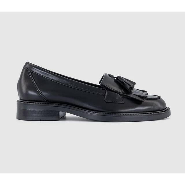 OFFICE Womens Fizzy Tassel Fringe Loafers Black Leather, 7