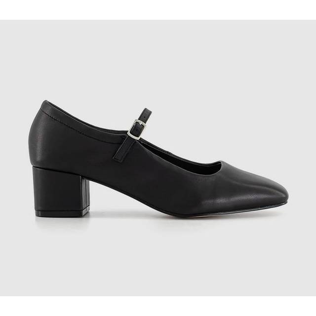 OFFICE Womens Message Unlined Mary Jane Heels Black Leather, 9