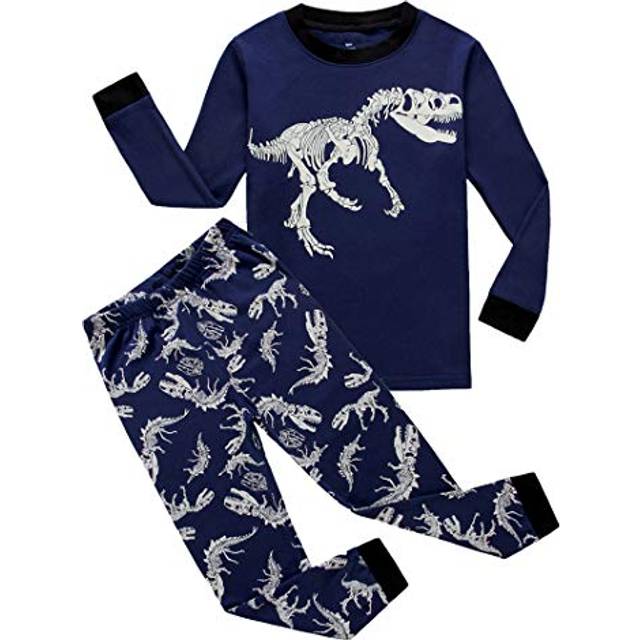 KikizYe Dinosaur Little Boys Long Sleeve Pajamas 100% Cotton Sleepwear Toddler Size 2T