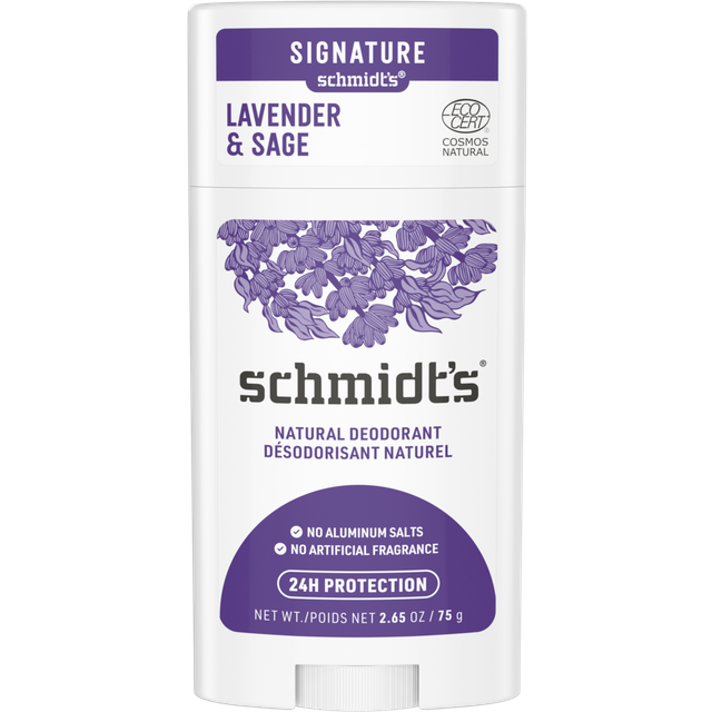 Schmidt's Deodorant Stick Lavander & Sage Deodorant without Aluminium for Long-Lasting Freshness 1 Piece 75 g