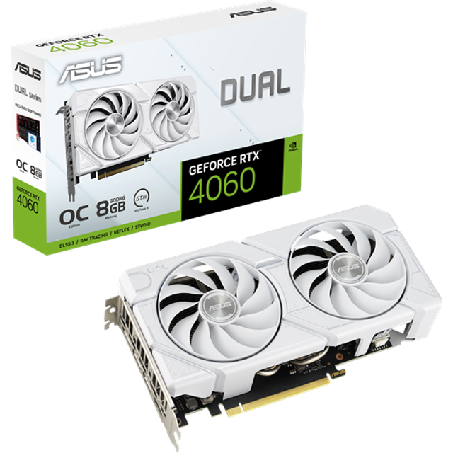 Asus GeForce RTX 4060 Dual EVO OC 8GB GDDR6 PCI-Express Graphics Card - White