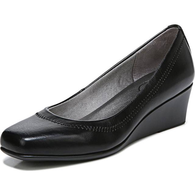 LifeStride Groovy Wedge Slip On Shoes (Black) Leather 7.0 W