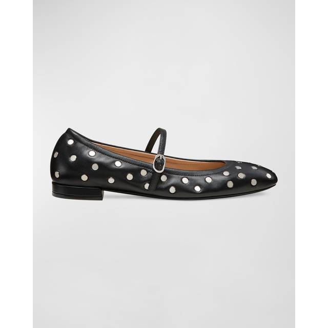 Stuart Weitzman Claris Stud Leather Ballet Flt