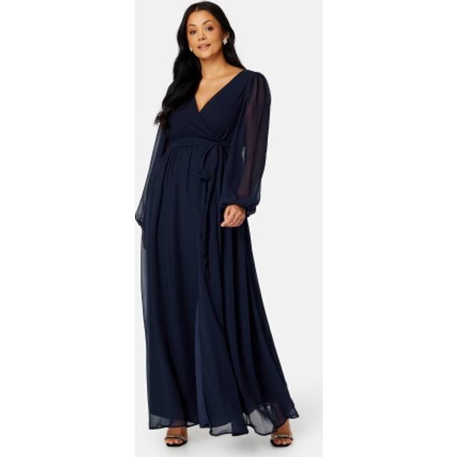 Long Sleeve Chiffon Maxi Curve Dress