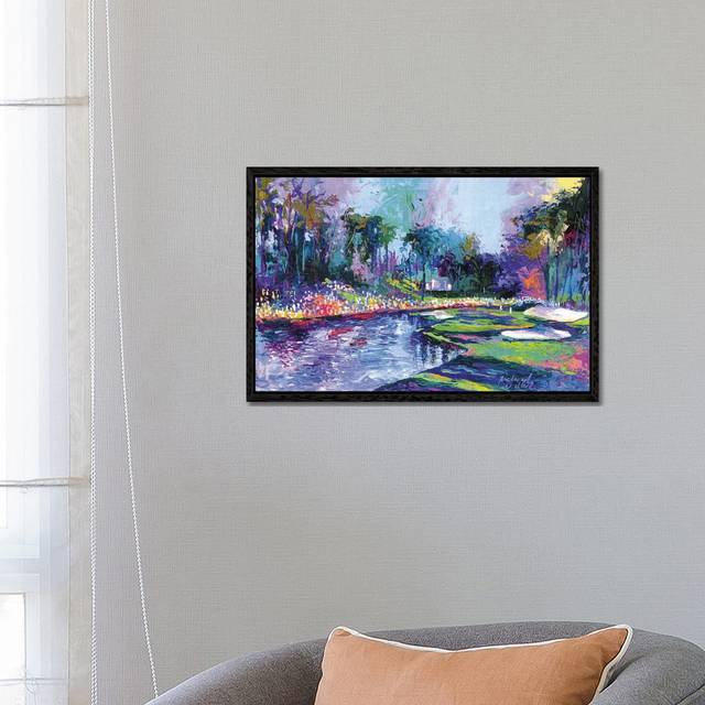 &#39;Golf Hole I&#39; Painting on Wrapped Canvas - Black Floater Framed (45.72cm H x 66.04cm W x 3.8cm D)