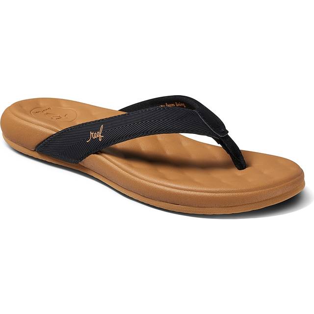 Cushion Harmony Flip Flops in Black & Tan - UK 4 (EU 36)