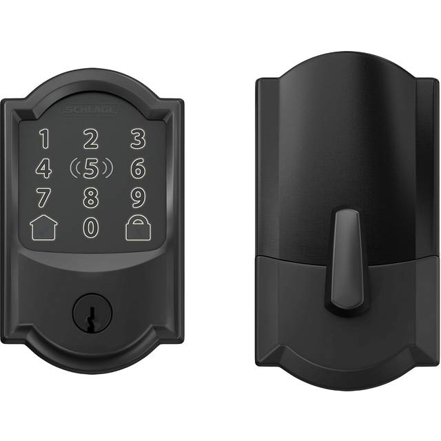 Schlage BE499WB CAM 622 Encode Plus WiFi Deadbolt Smart Lock  Keyless Entry Touchscreen Door Lock with Camelot Trim  Matte Black