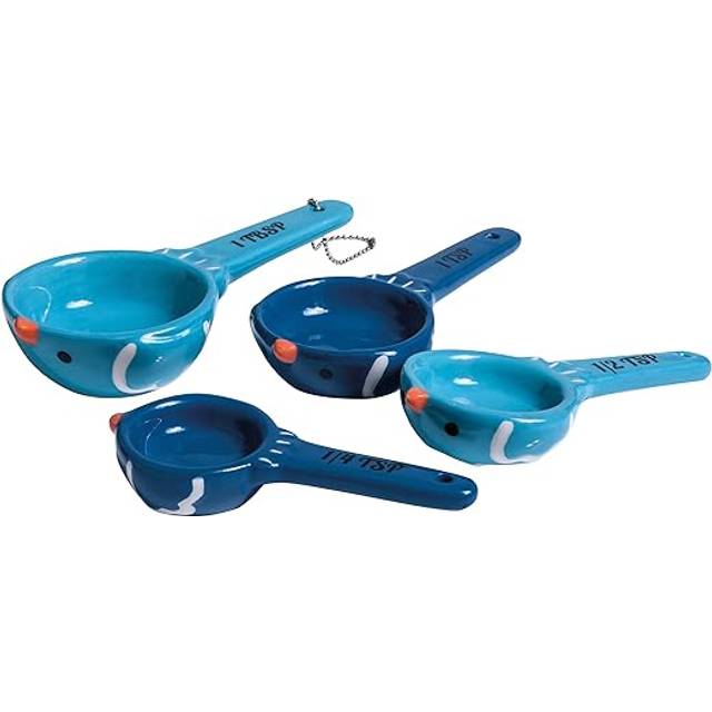 Vibrant Birdy Spoons, Precised Measuring Spoons For Efficient Baking, Colourful Design Spoon For Baking - Blue - One Size