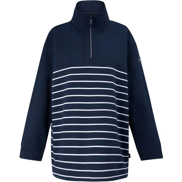 Regatta Women's Durable Bayletta Half Placket Sweatshirt Navy White, Size: 12