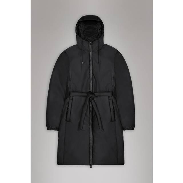 Rains, Rain Jackets, female, Black, L, Long Insulated Curve Jacket