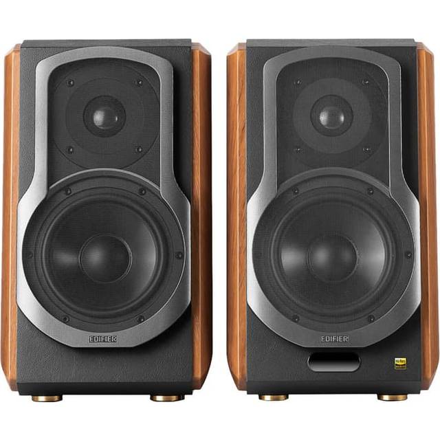 Edifier S1000MKII Hi-Res Audio Active 2.0 Bluetooth Bookshelf Speaker Set - Brown