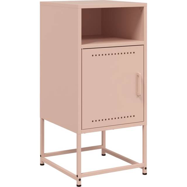 vidaXL Bedside Cabinet Pink 36x39x78 cm Steel