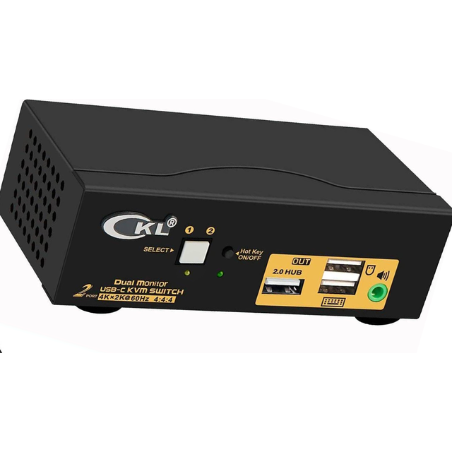 NÖRDIC KVM Switch 2 till 2 USB-C till HDMI 4K 60Hz, 3x USB-A, 2x 3.5mm AUX