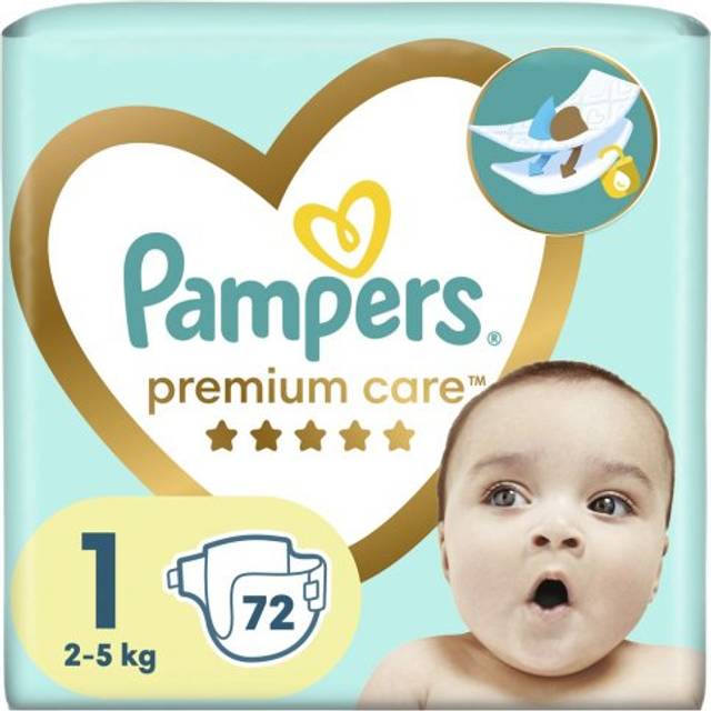 Pampers Premium Care Size 1 engångsblöjor 2-5 kg 72 st.