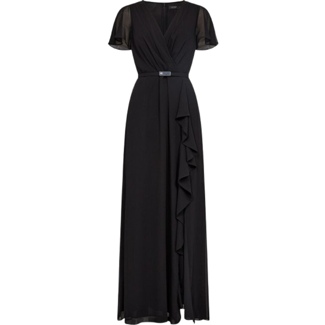 Ralph Lauren, Klänning, Dam, M, Svart maxiklänning med bälte - black (M)