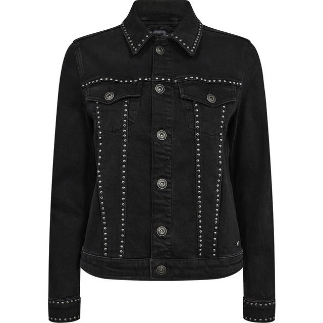MOS Mosh, Jacka, Dam, M, Denim, Snygg Denimjacka med Nitar - black (M)