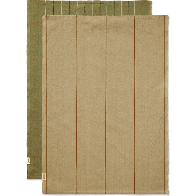 Ferm Living Ito kökshandduk 50x70 cm 2-pack Seaweed-flax - Grön