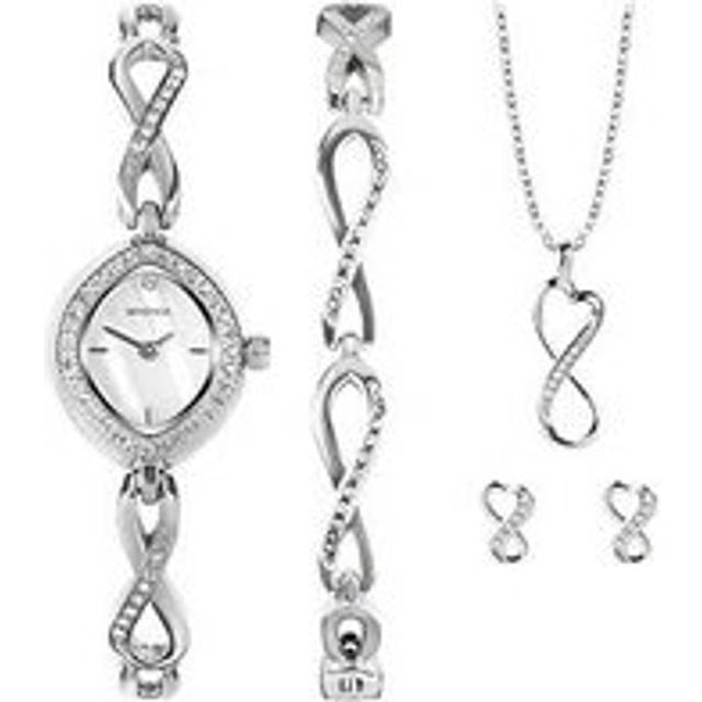 Sekonda Women's Infinity Watch, Bracelet, Pendant Necklace and Stud Earrings Gift Set