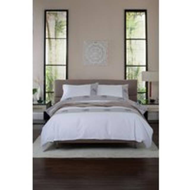 Elephants Print 100% Cotton Duvet Cover Set - White - King