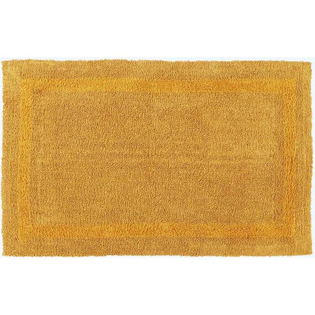 Homescapes Luxury Reversible Mustard Yellow Extra Large Cotton Bath Mat, 70 x 120 cm, Machine Washable, Super Absorbent, Soft and Tufted, Eco Friendly