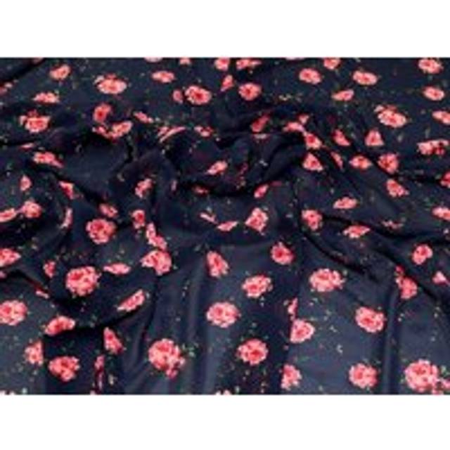 Deadstock Polyester Georgette Fabric Navy