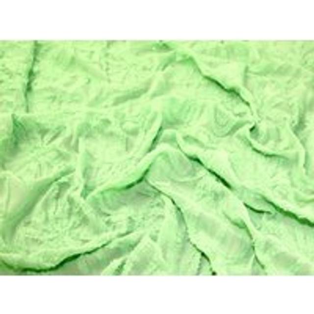 Deadstock Embroidered Georgette Fabric Lime Green