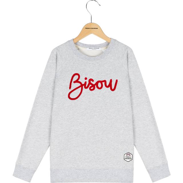Sweatshirt Crewneck child French Disorder Bisou - Gris - 11/12 years
