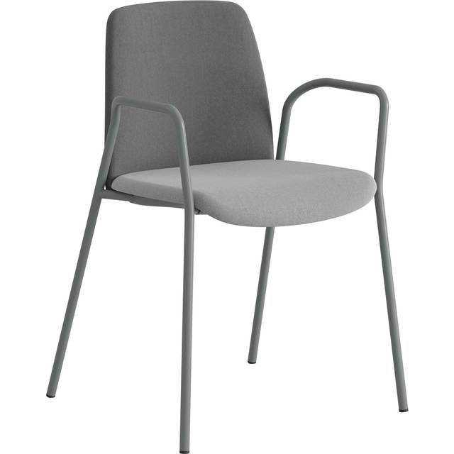 Choice, armstöd, mörkgrå tygklädd rygg, ljusgrå tygklädd sits, silvergrått stativ