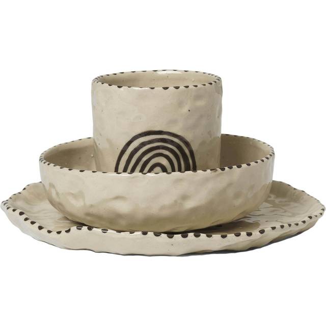Naive Tableware Set 3 Pieces, Red Brown
